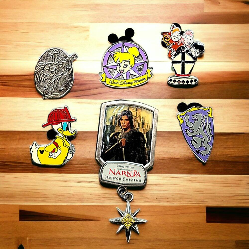 6 Disney Parks Fantasy Trading Pins, Plus 2 Bonus Pins